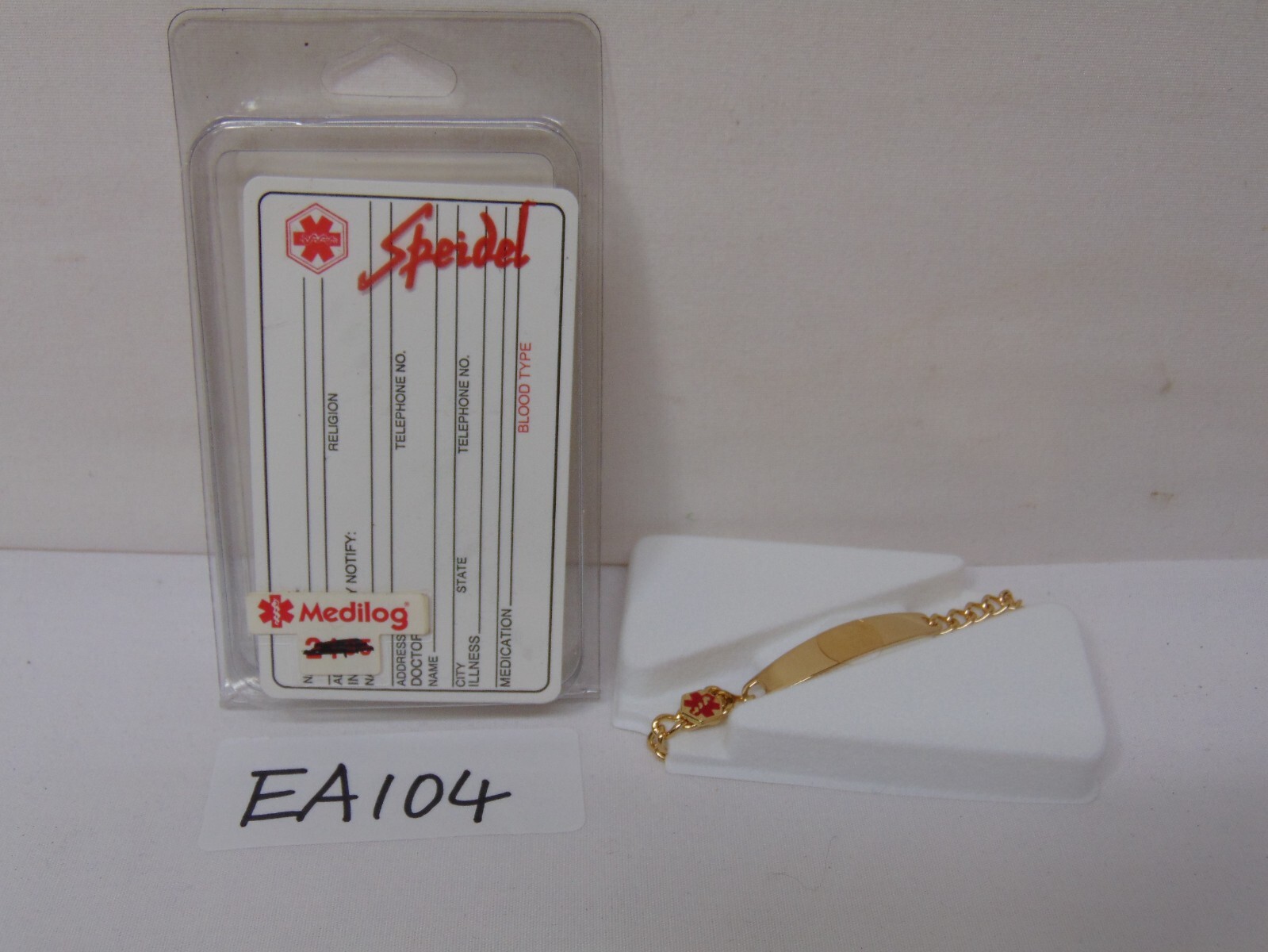 SPEIDEL ID MEDILOG MEDICAL ALERT GOLD TONE BRACELET Womens kids With Charm 7″