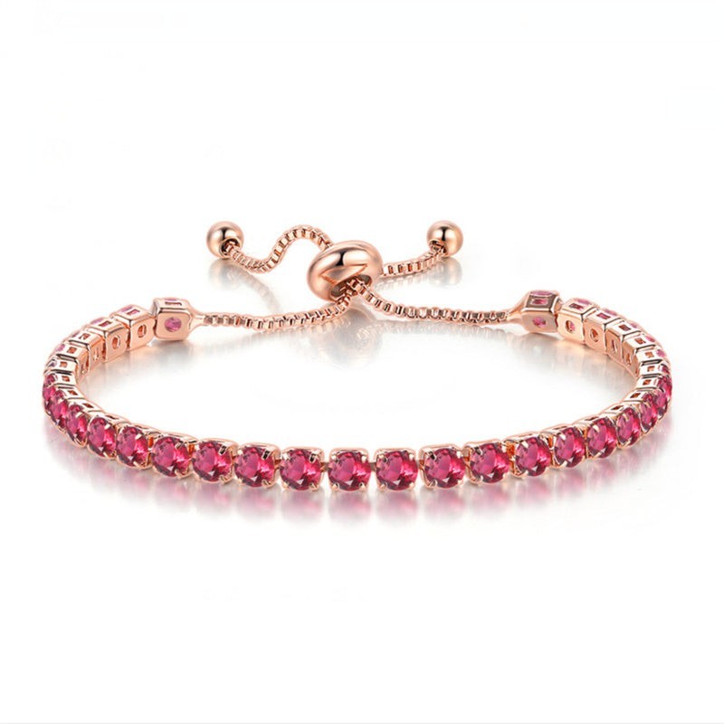 Cubic Zirconia Birthstone Tennis Bracelet in Solid Copper