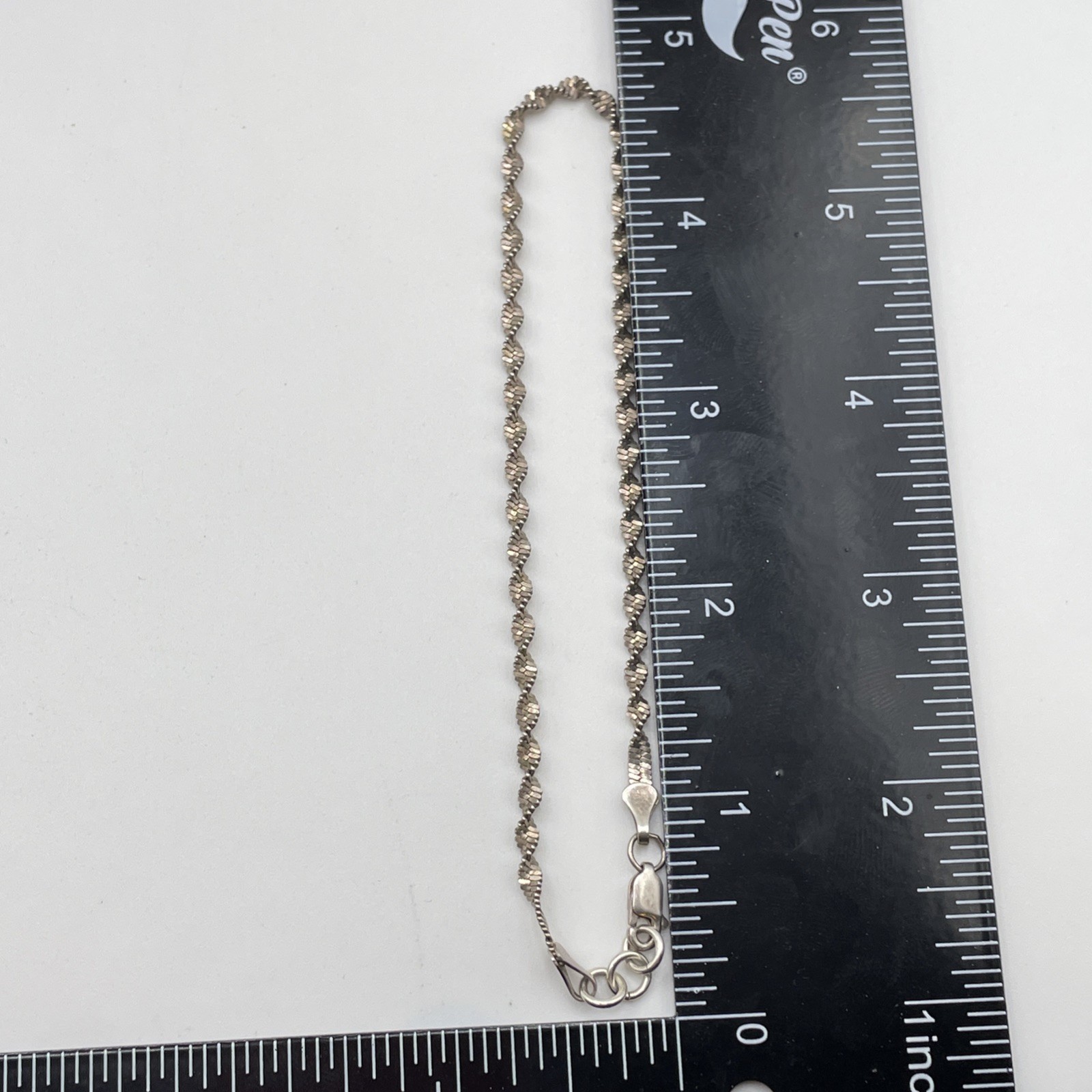 Bracelet VTG STERLING 925 MEXICO Twist Rope Elegant Simple Shiny Jewelry Estate