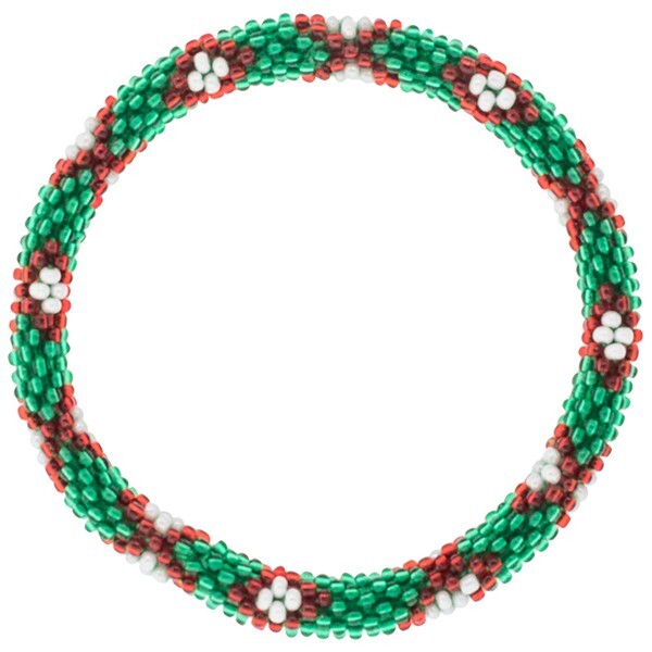 Aid Through Trade Roll-On® Bracelet “Sleigh Bells” Christmas Glass Beads ~Nepal~