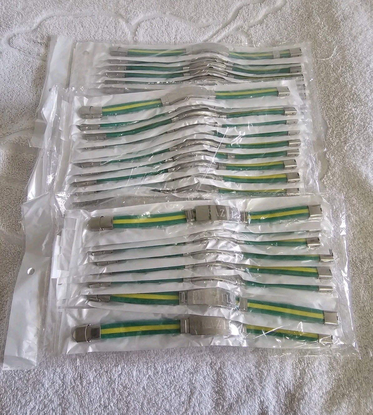 (30) Brazil Stainless Steel/Rubber Bracelets
