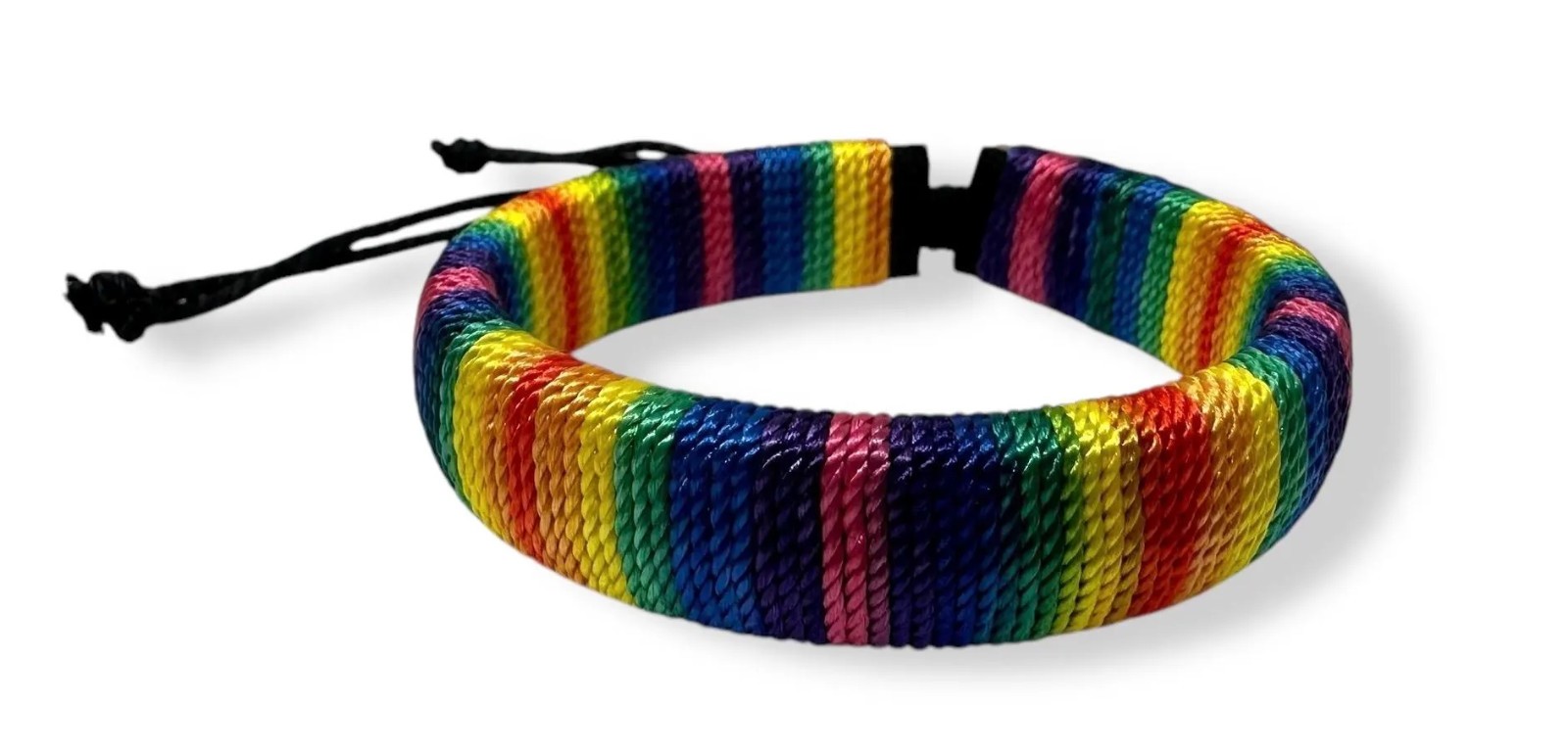 Handmade Rainbow Pride Leather Bracelet | Adjustable Unisex LGBTQ+ Jewelry
