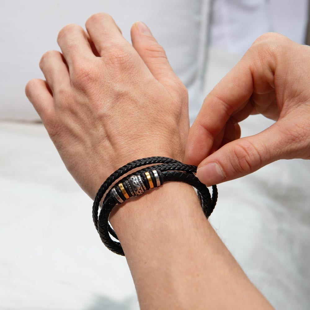 Dad To Son Leather Bracelet Coming Of Age Gifts Teenage Son Heartfelt Jewelry