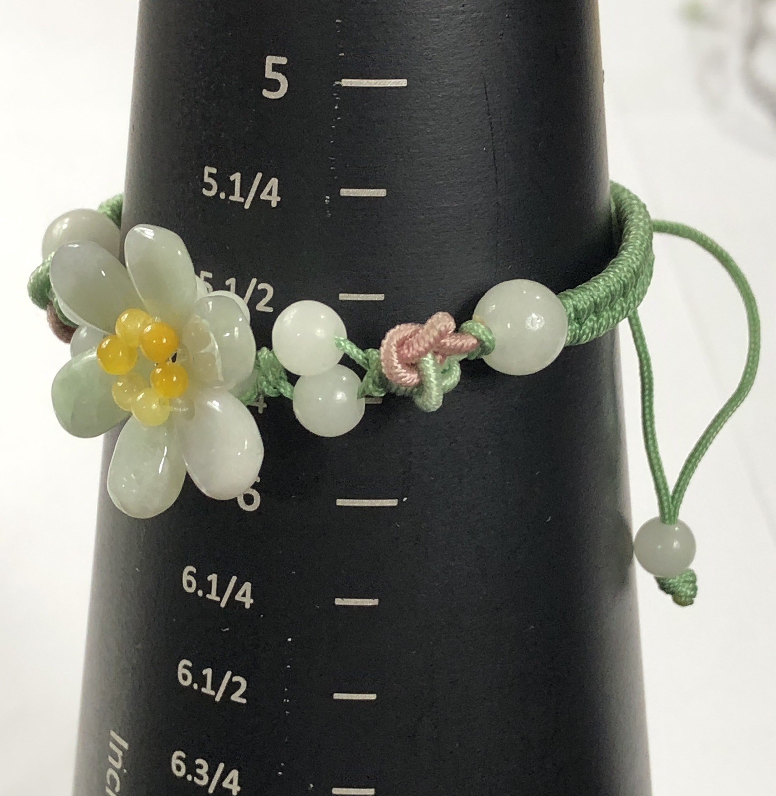 Jade Flower Bracelet Adjustable Jadeite – 6 inch to 9 inch