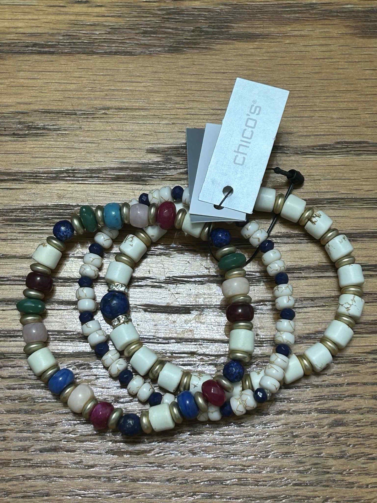 Chico’s bracelet set with colorful beads.