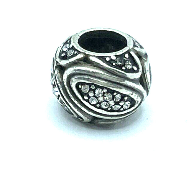 Brighton Orion Leaves White Colorless Crystals Silver Spacer Bead