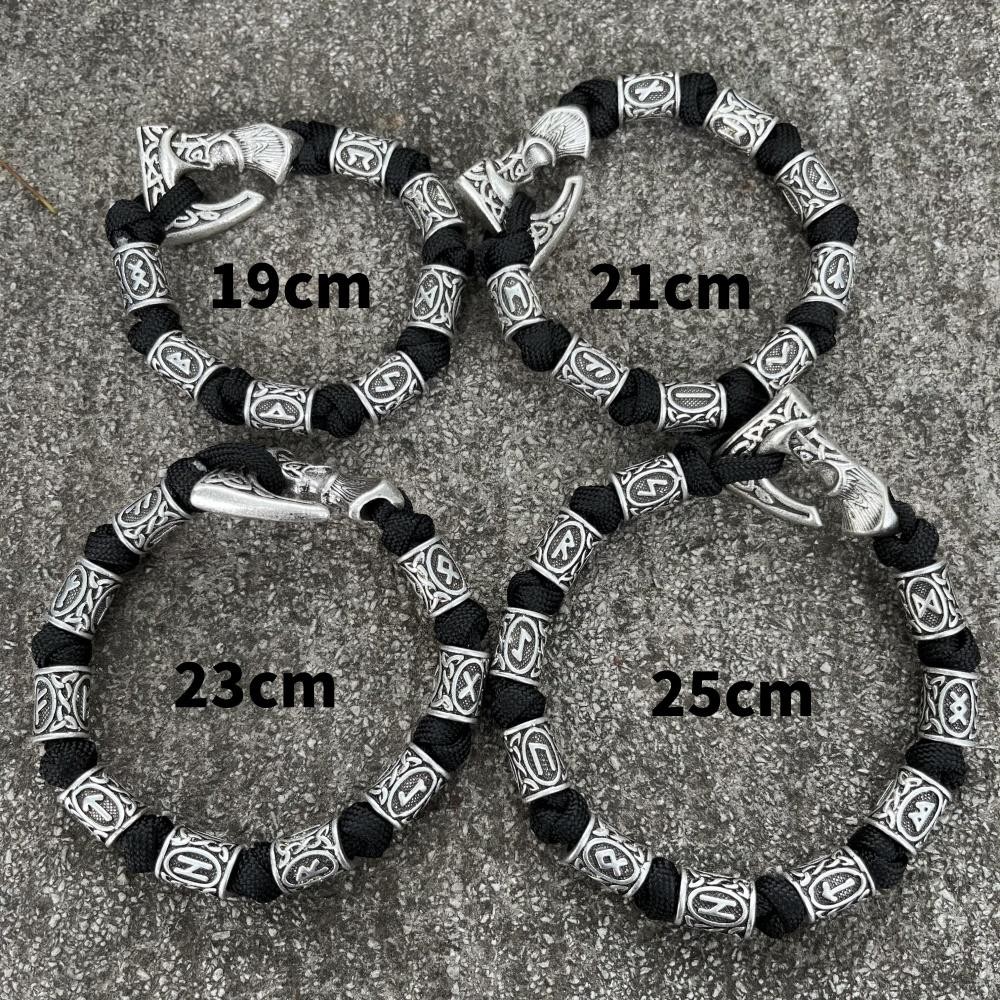 Slavic Perun Axe Paracord Bracelet for Men Handmade Braided Rope Viking Runes
