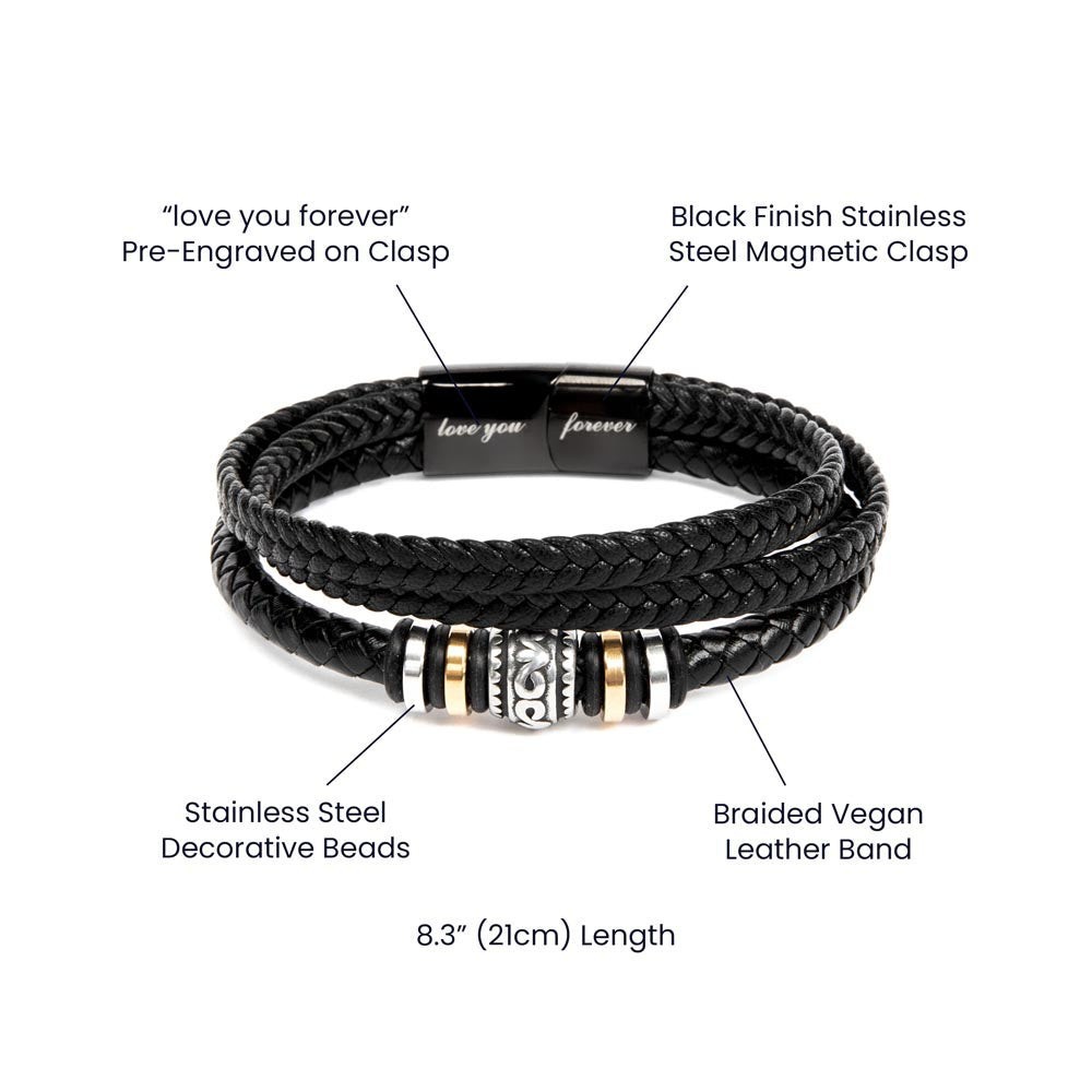 Dad To Son Leather Bracelet Coming Of Age Gifts Teenage Son Heartfelt Jewelry
