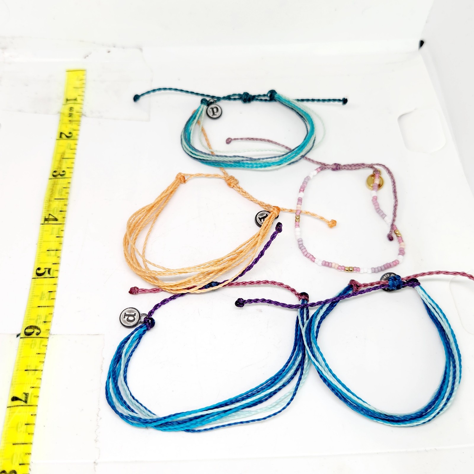 Pura Vida Lot Of 5 String Bead Waterproof Adjustable Bracelet Pack Surf Beach
