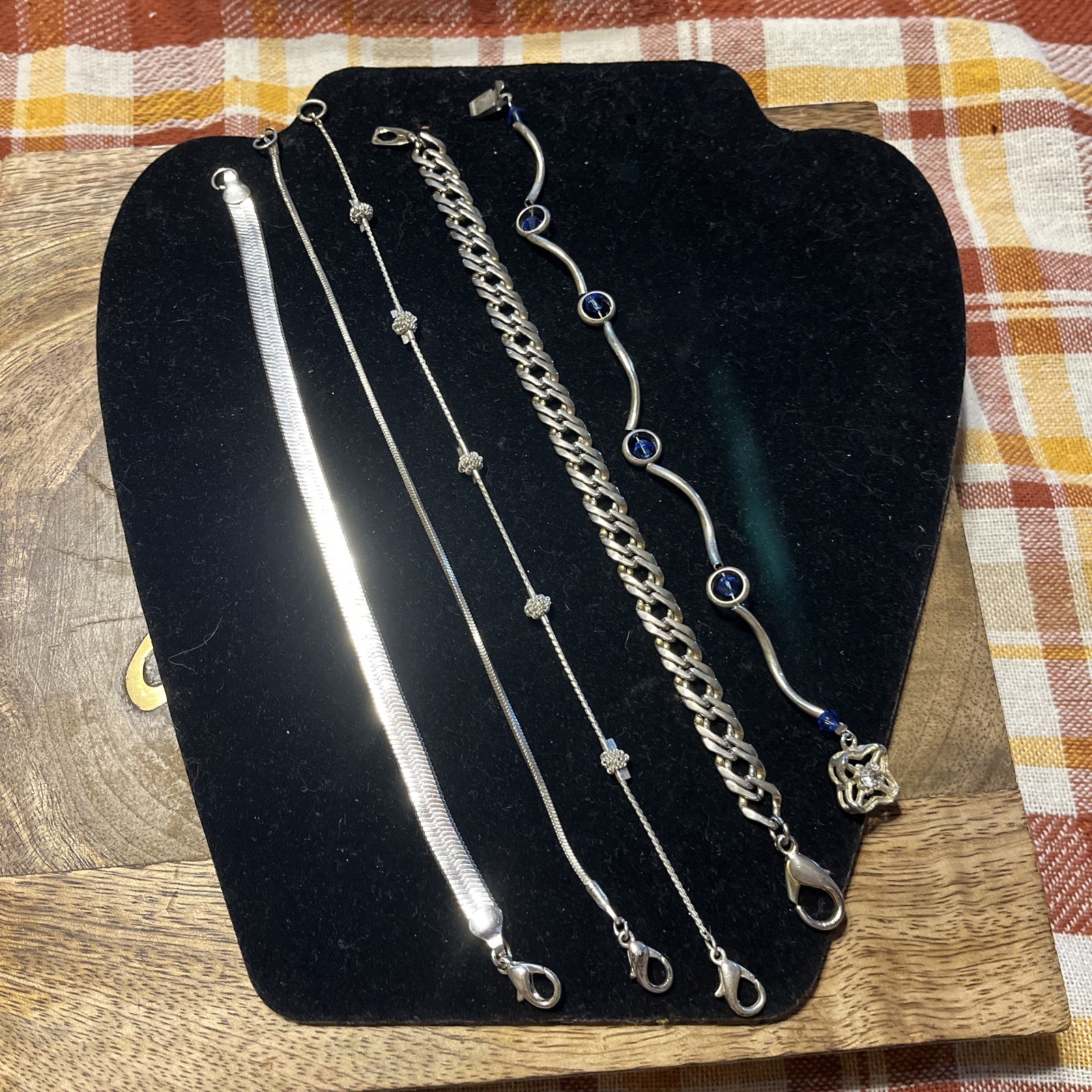 Women’s Silver tone Assorted Dainty bracelet lot Of 5 #2