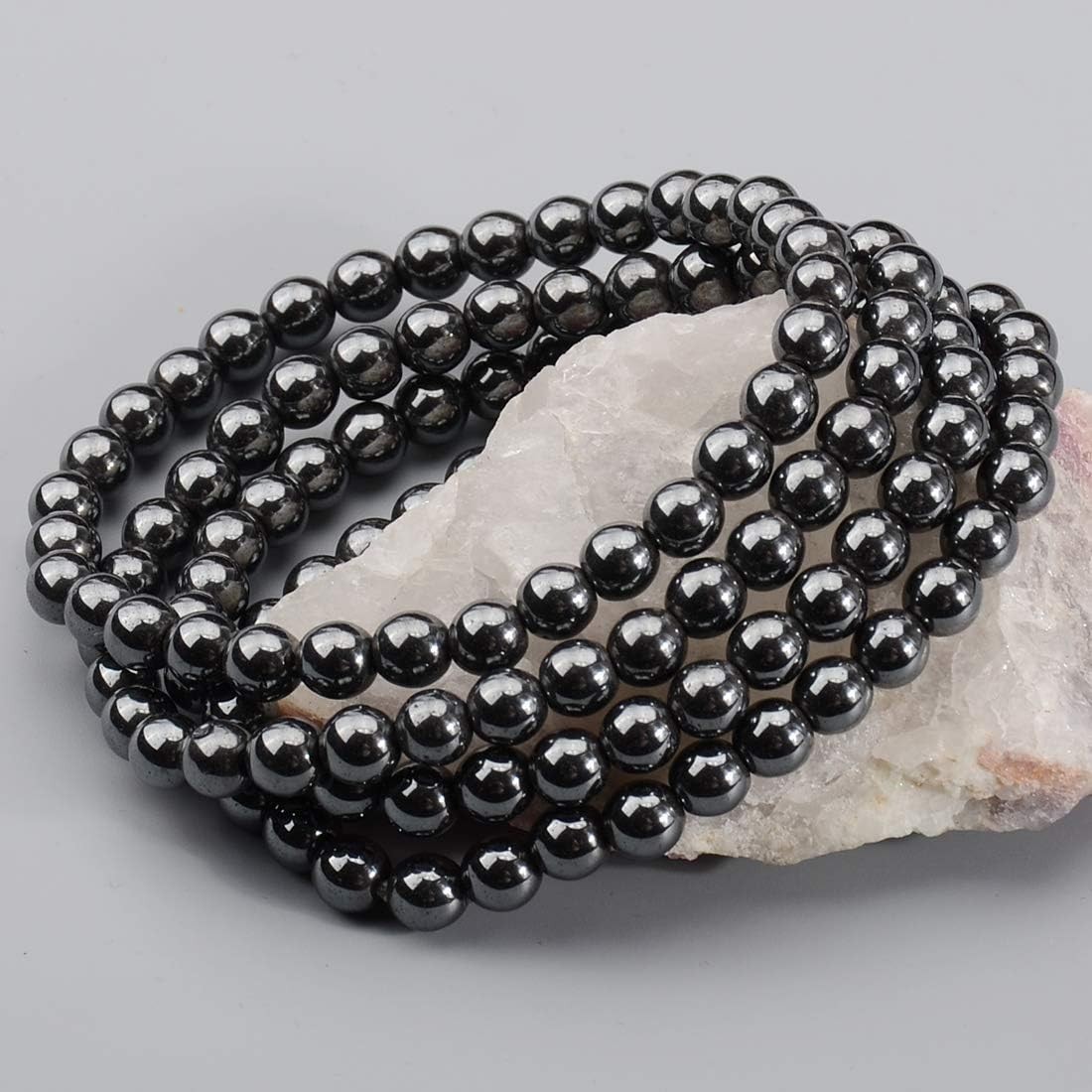 Unisex 6mm Hematite Healing Bracelet – Vibrant Energy Gift for Any Occasion