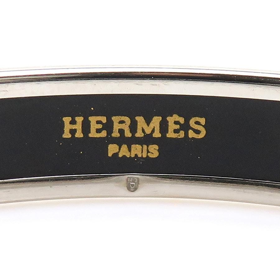 HERMES Bangle Bracelet Enamel Metal/Enamel Silver/Red/Multicoloured