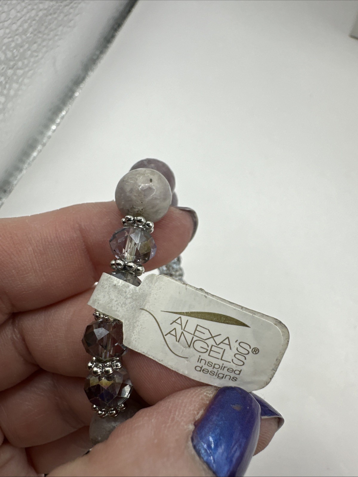 Vintage Alexa’s Angels prayer box Stretch bracelet NWT Crystal & Gemstone