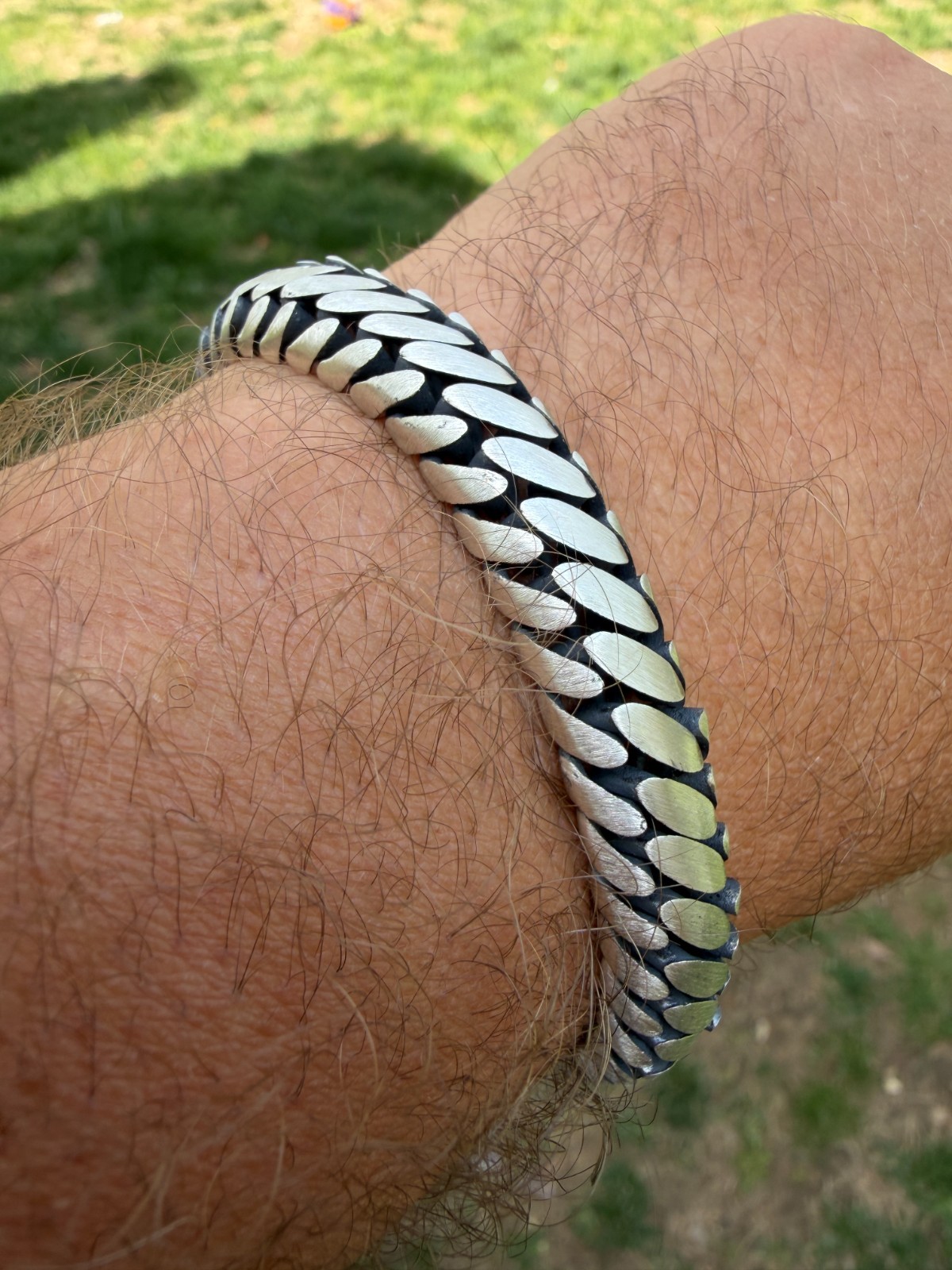 Custom 3 Link Miami Cuban Python Bracelet 12mm Real 925 Silver Oxidized Finish