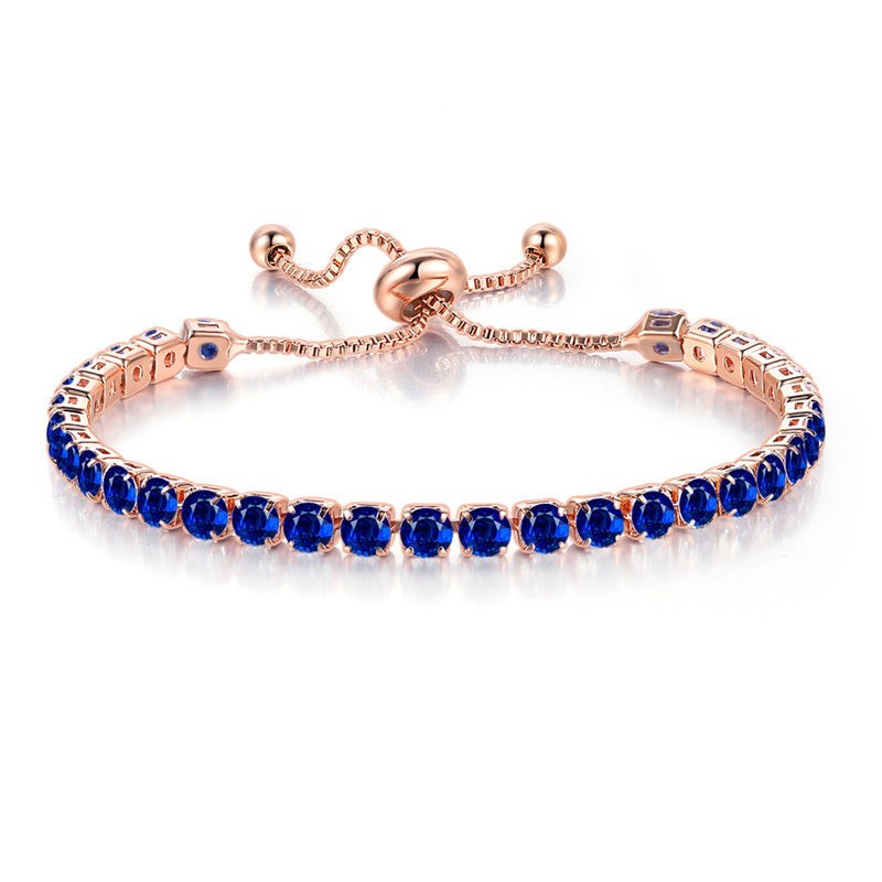 Cubic Zirconia Birthstone Tennis Bracelet in Solid Copper