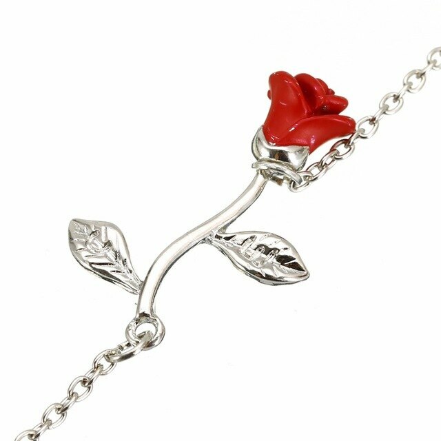 Red Flower Bracelet Silver, Gold, Or Rose Gold Fashion Jewelry