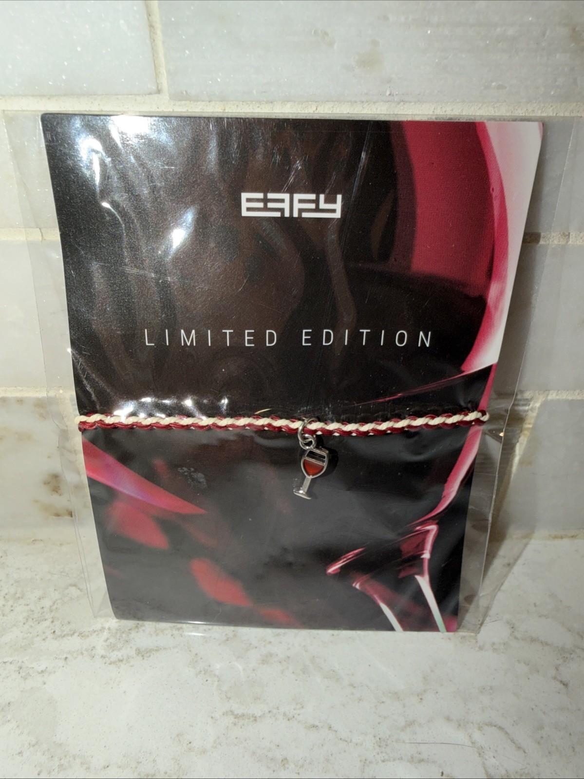 EFFY Limited Edition Royal Rope Bracelet Wine Glass Charm New Sealed