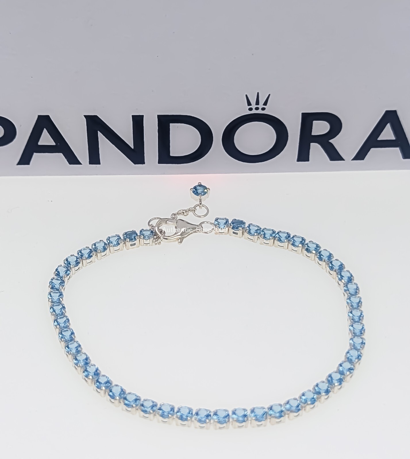 New 100% Authentic PANDORA 925 Ale Sparkling Lite Blue Tennis Bracelet 591469C03