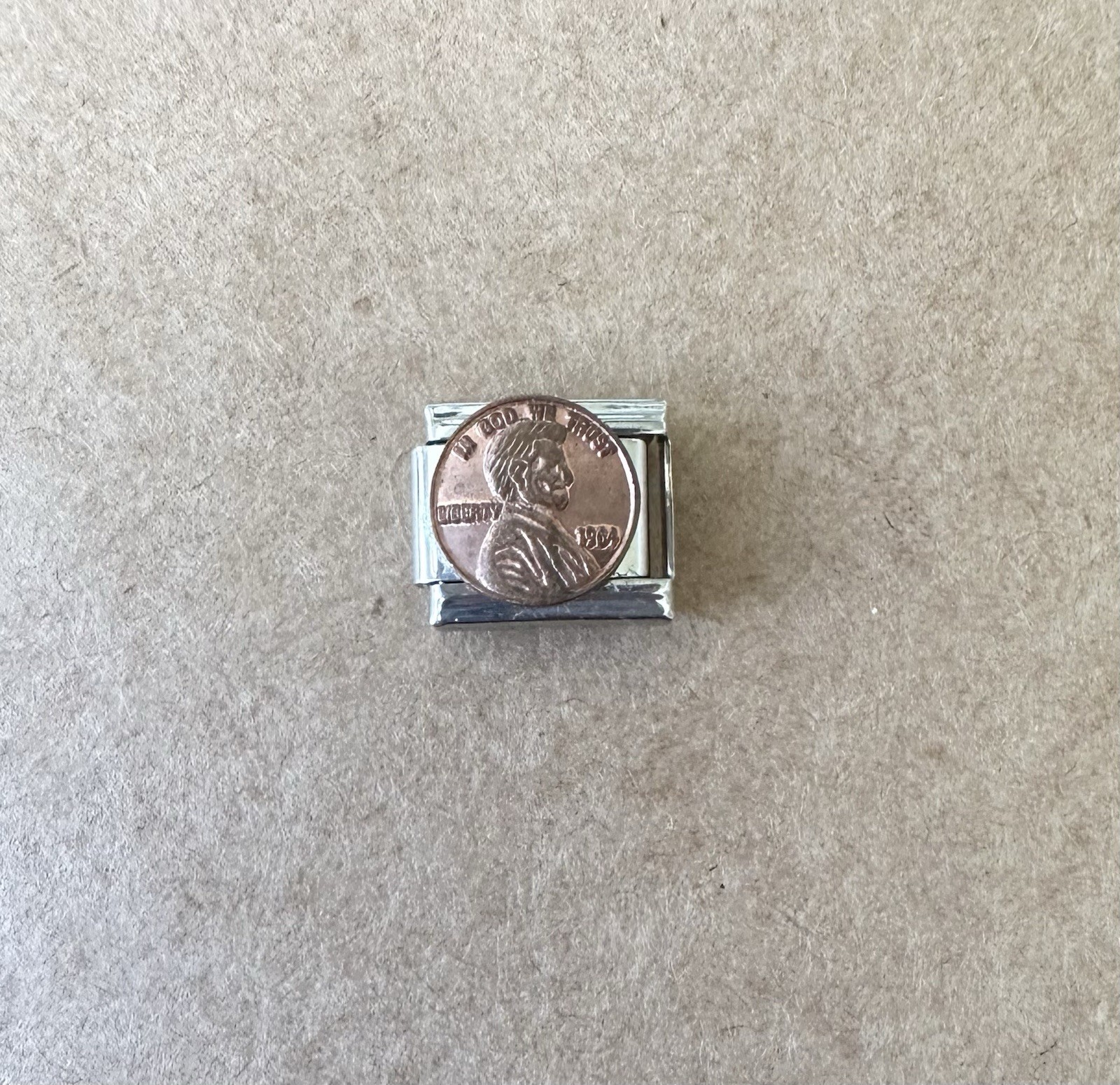 Penny Bronze Coin Italian Charm modular Link Stainless Steel Enamel