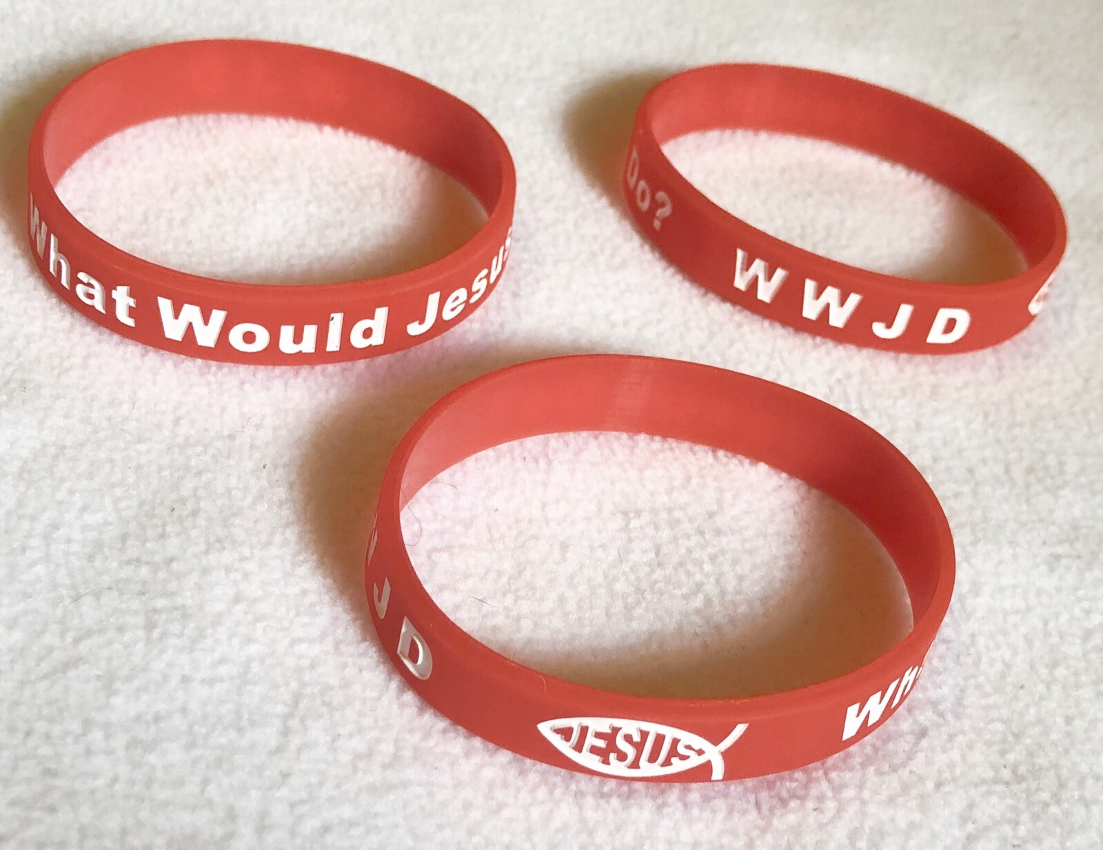 1 WWJD Wristband What Would Jesus Do Jewelry Silicone Rubber Bracelets COLORSSSS