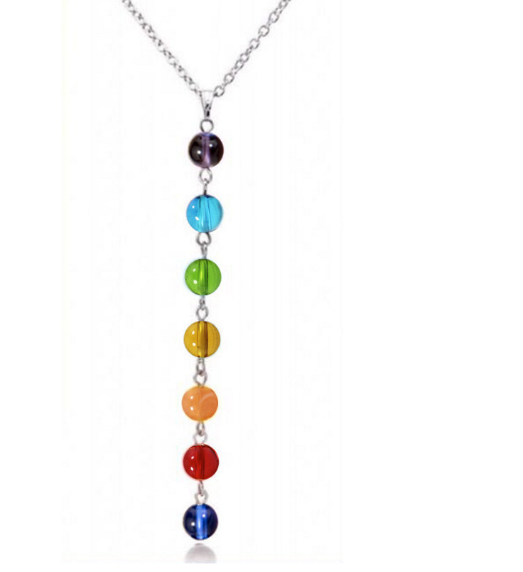 Chakra Colorful Yoga Beads Bracelet Necklace Chain Link Finger Hand Harness S10