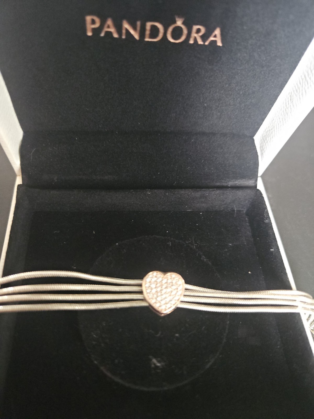 PANDORA Reflexions BRACELET & Pavé Rose charm gift 17cm
