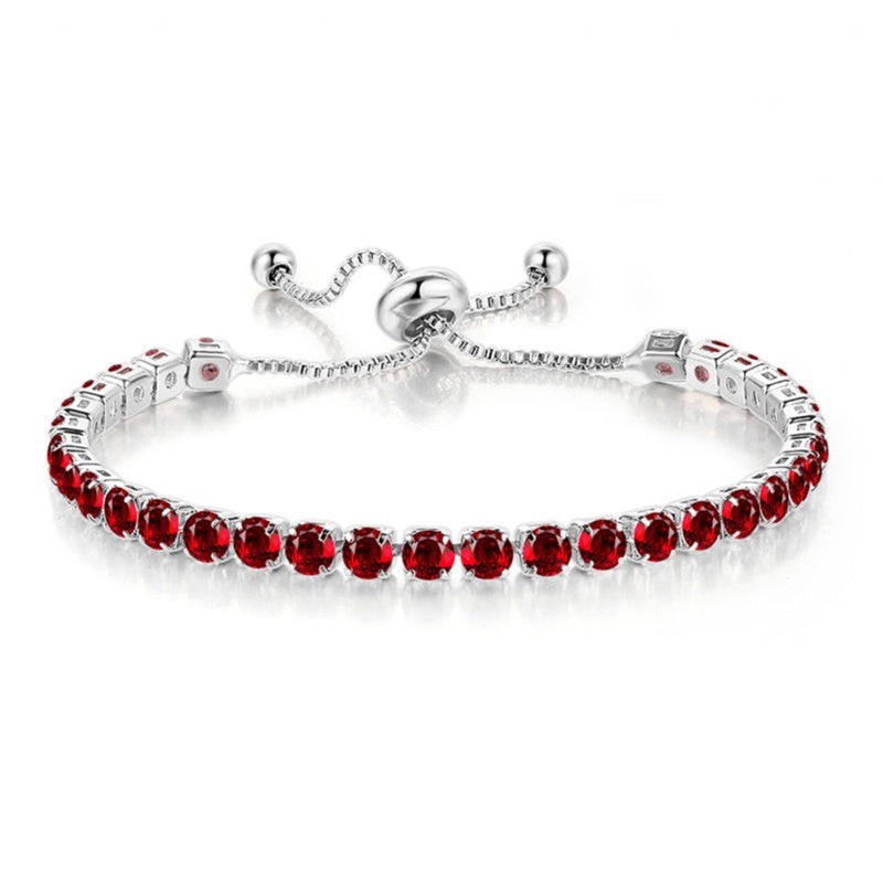 Cubic Zirconia Birthstone Tennis Bracelet in Solid Copper