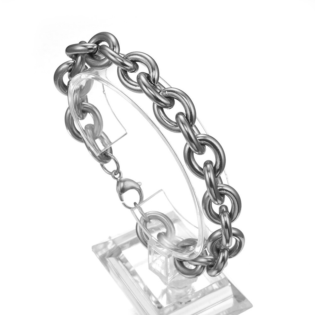 11/13/15mm Mens Round Heavy Rolo Chain Link 316L Stainless Steel Bracelet Bangle