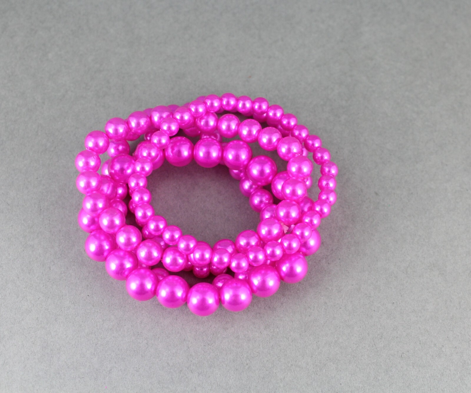 pink faux pearl bracelet set pack of 5 bead stretch beads beaded 6mm 8mm 9mm