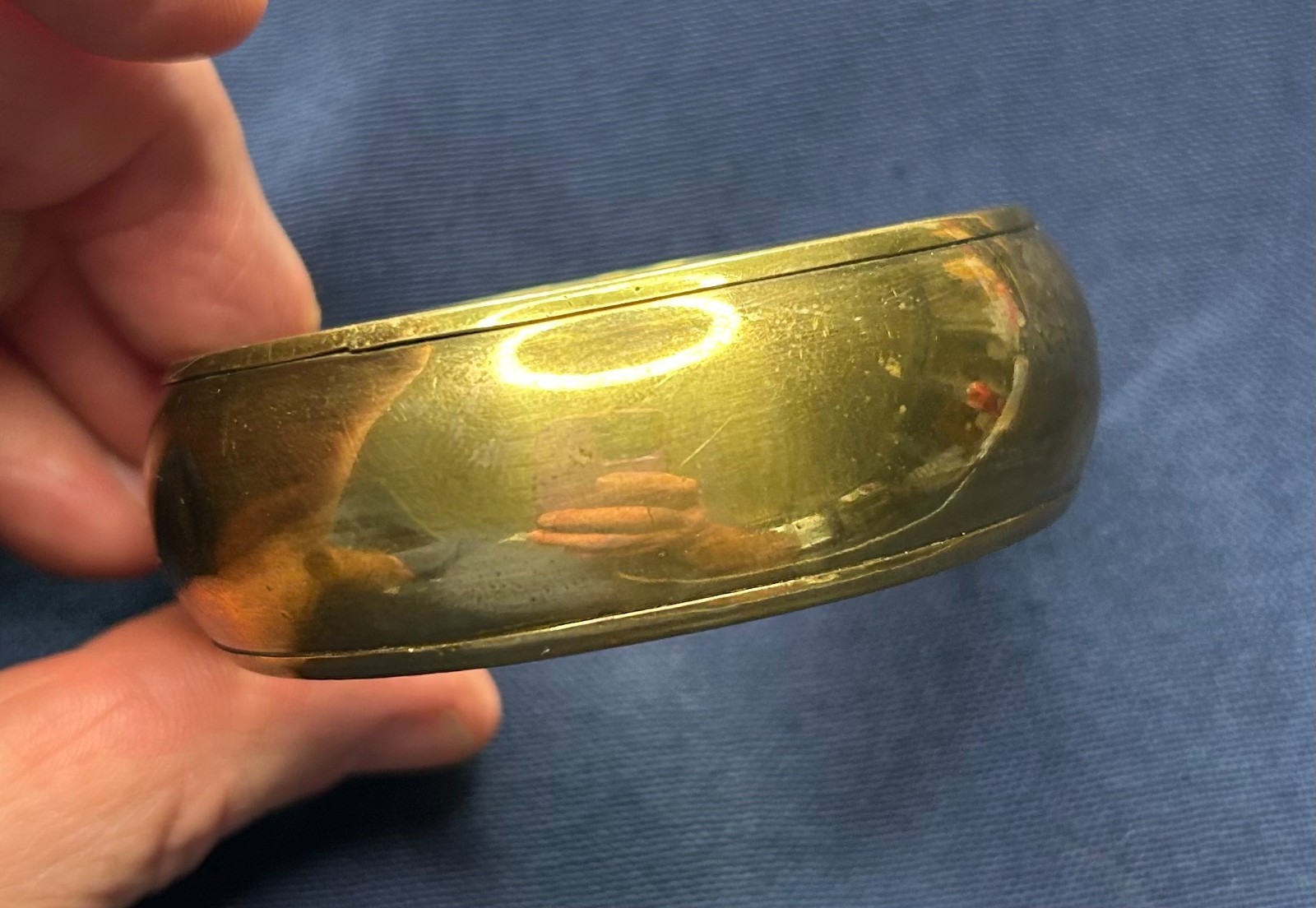 Bracelet Solid Brass Colored Bangle Gold Plated 2 5/8 Inch Length