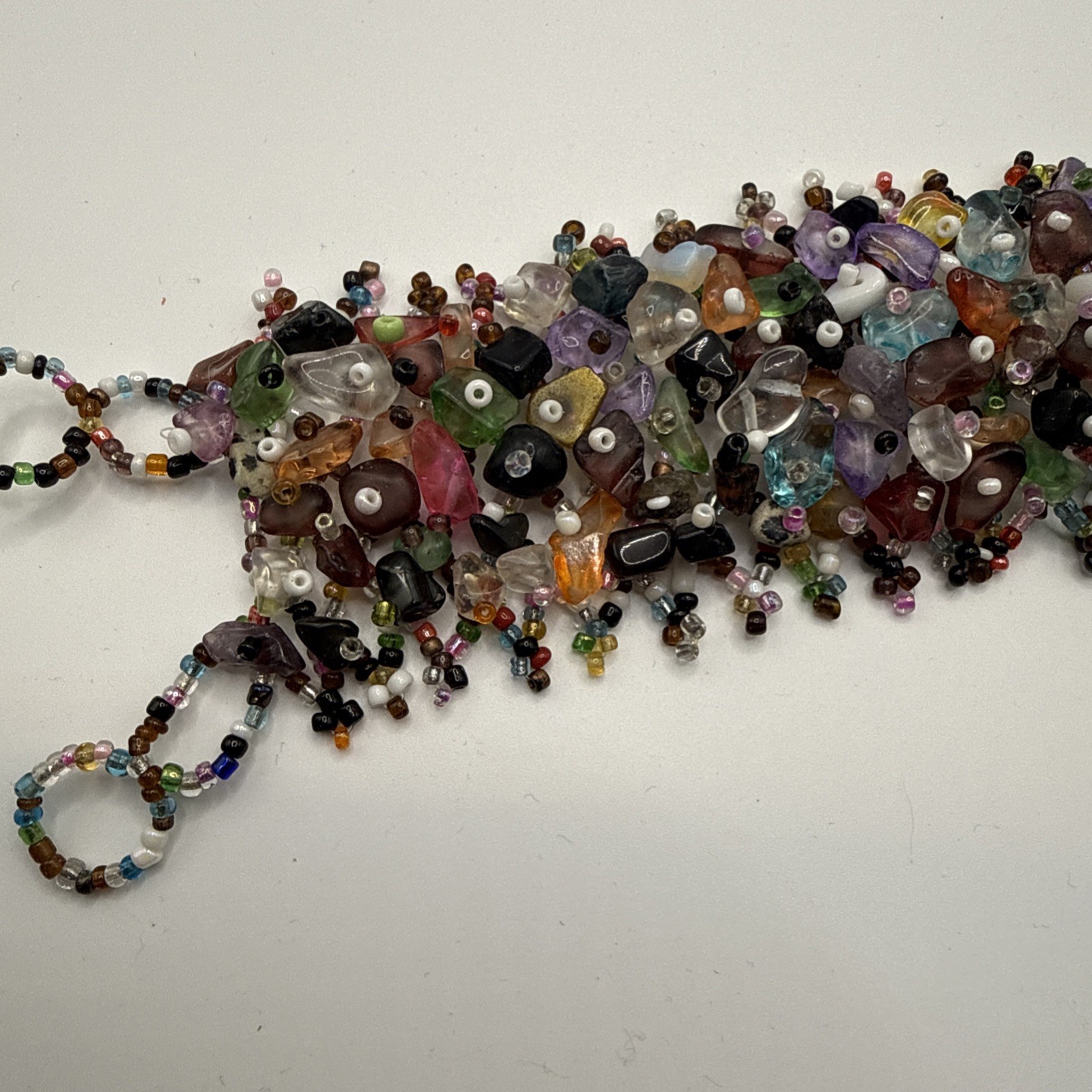 Colorful Boho Beaded Bracelet Wide Cuff Comfortable