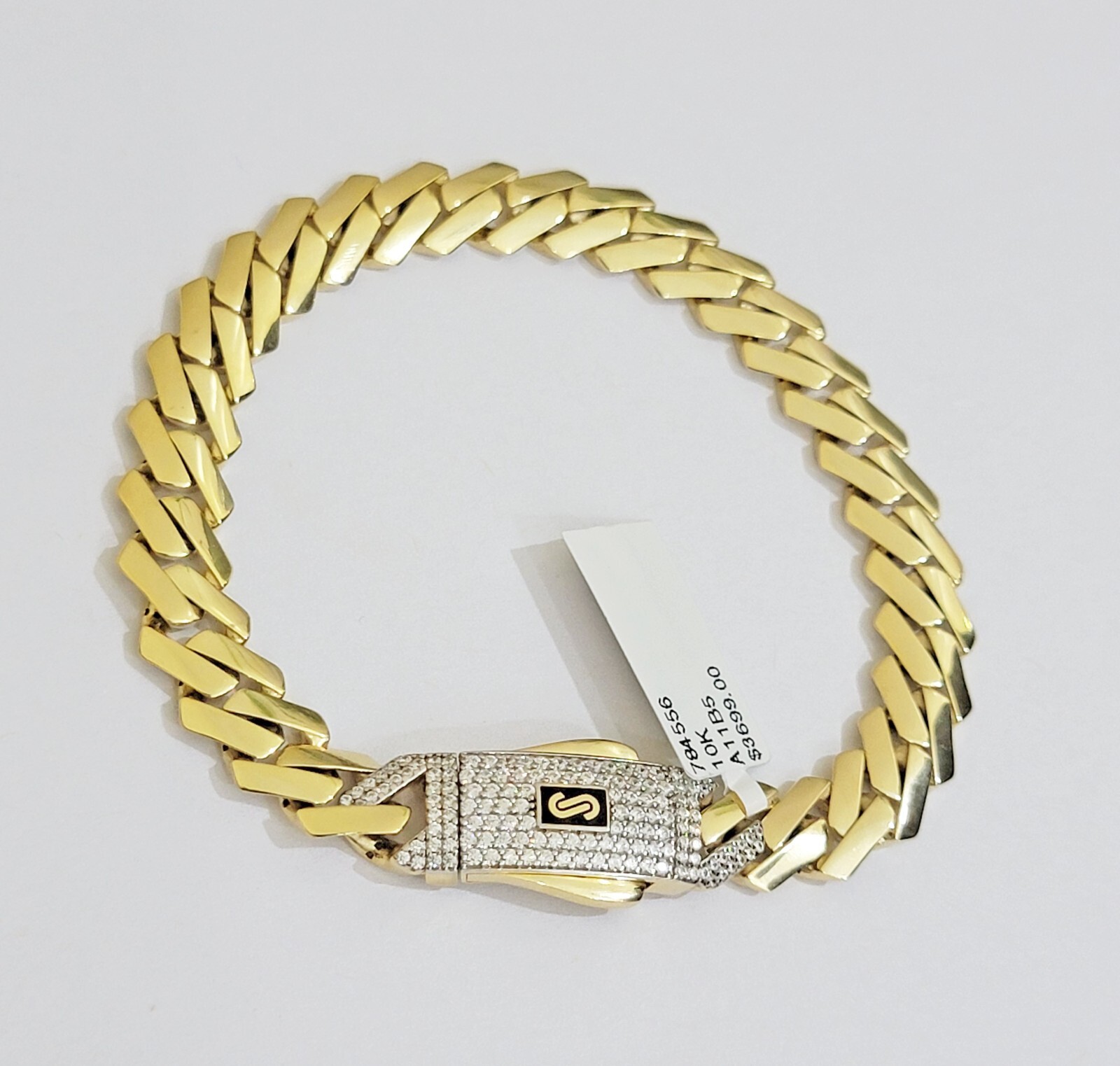 Real 10k Yellow Gold Bracelet 8 Inch Royal Monaco Cuban Link 9mm Mens Box Clasp