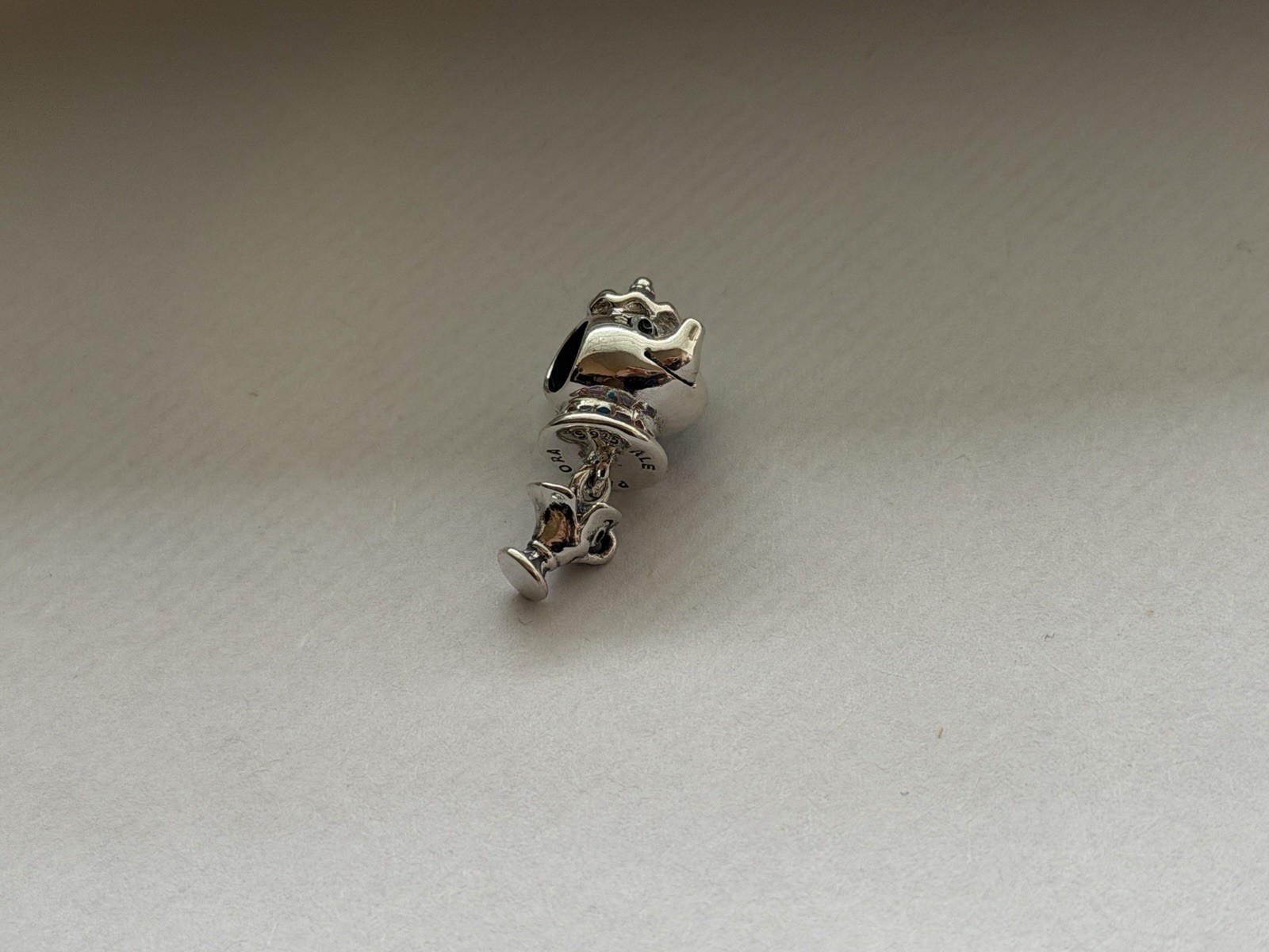 Genuine Pandora Disney Beauty And Beast Mrs Potts n Chip Dangle Charm 799015C01