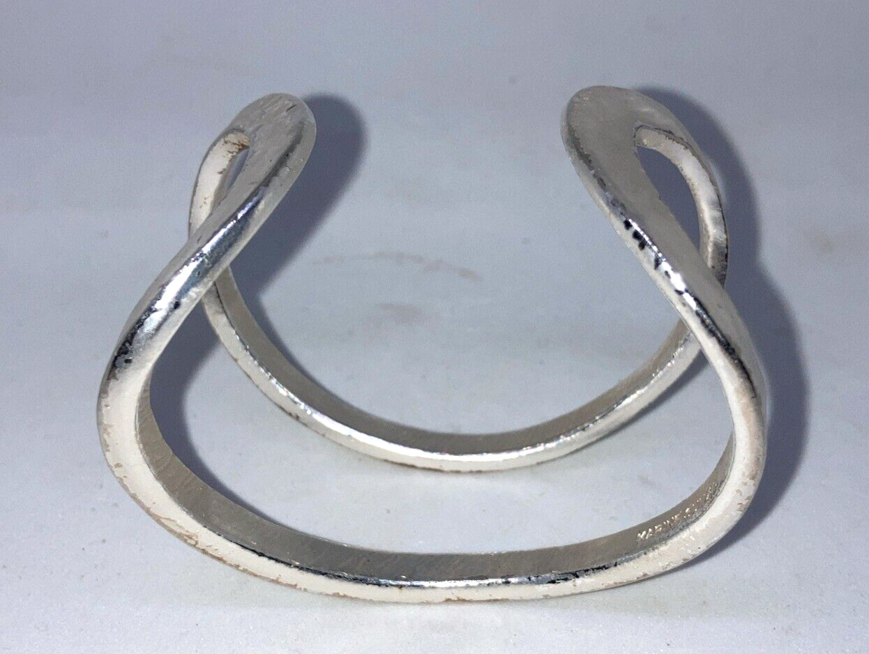 Karine Sultan Minimalist split cuff silver plated wrap bracelet
