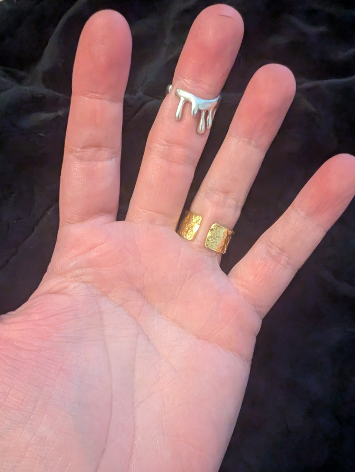 Gold Ring, Textured Adjustable Fashion Fidget Sensory Style 10mm Size 5-10+