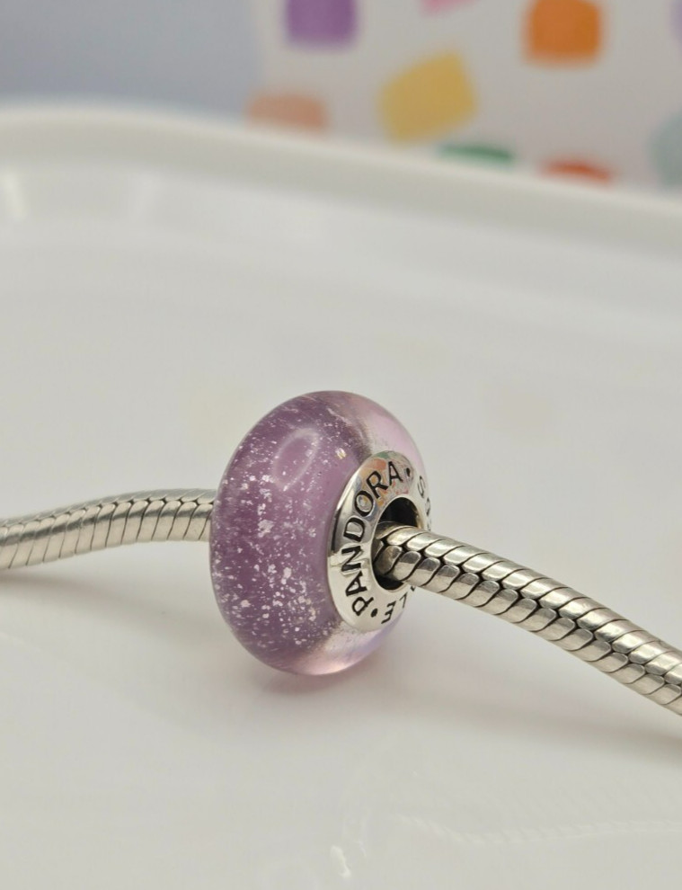 Authentic Pandora Disney Rapunzel’s Signature Purple Color Murano Moment Charm