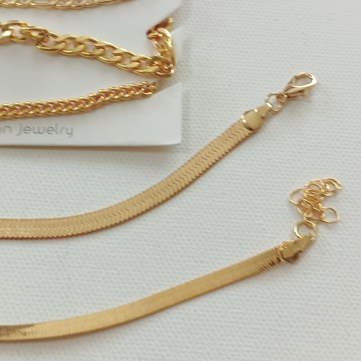 6pcs Fashion Chain Link Bracelet One Size Brass Plated Gold