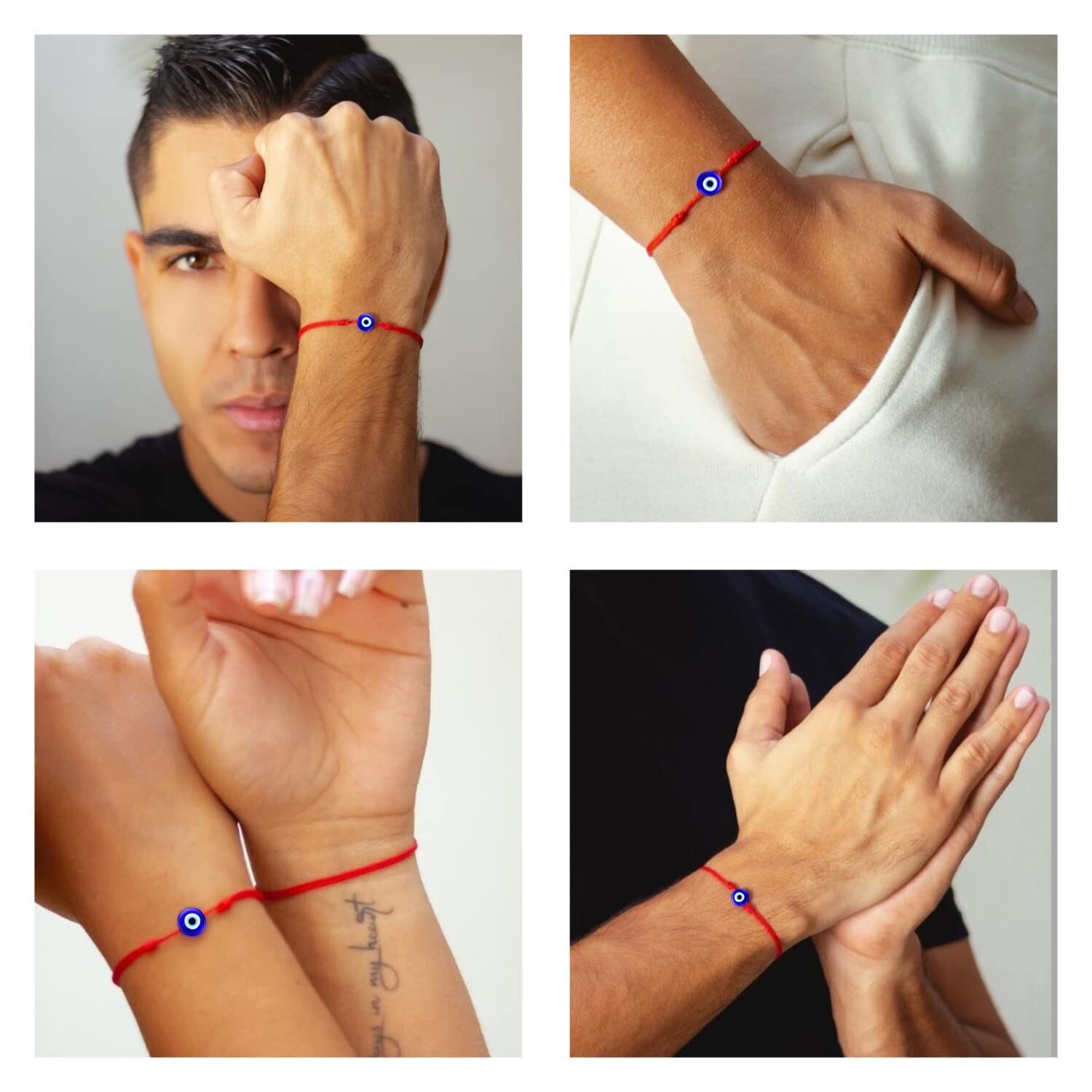 3Pcs/set 7 Knots Evil eye Red String Protection Lucky Macrame Women Men Bracelet