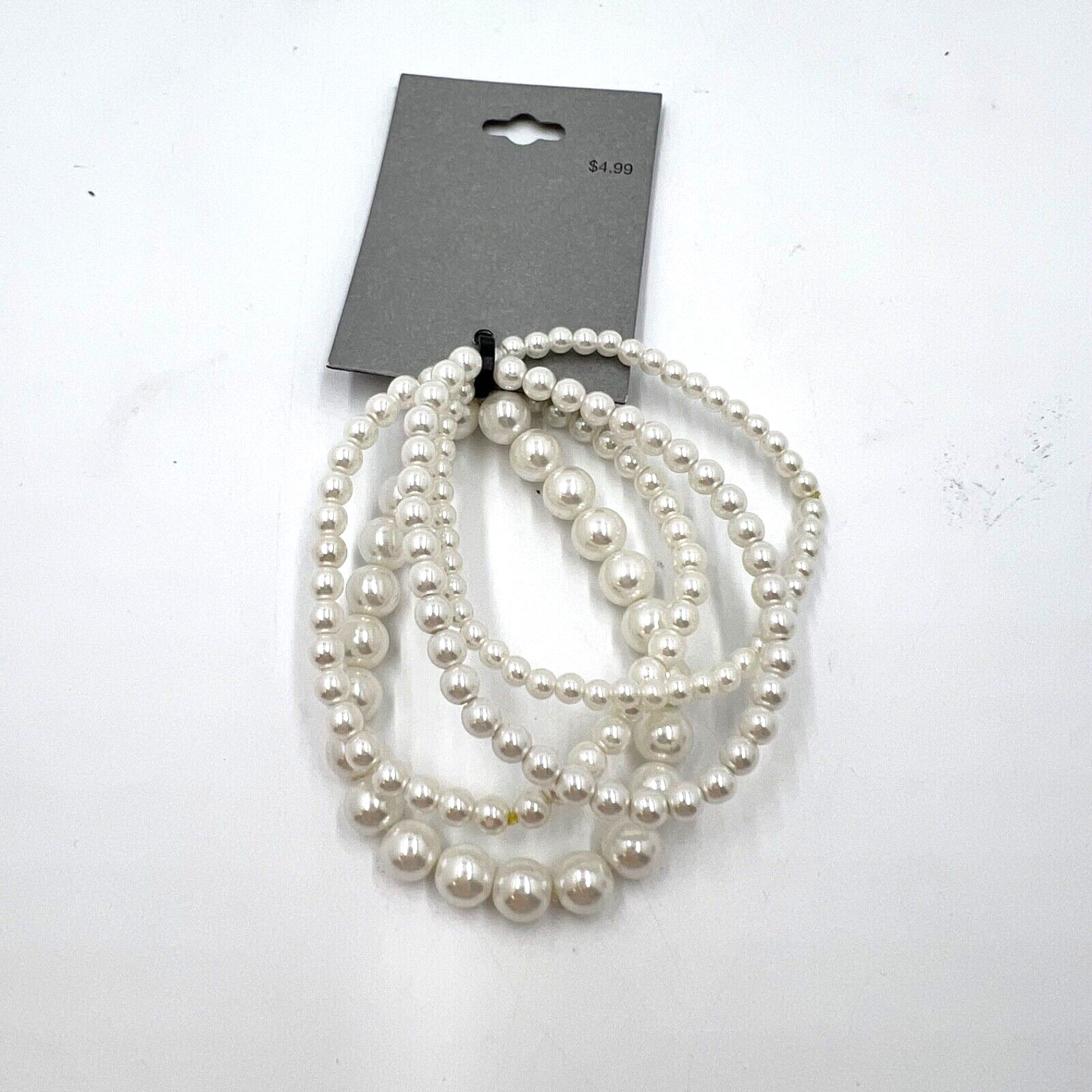 2010 Target Brand 4 Faux Pearl Stretch Bracelet Set Nickel Free
