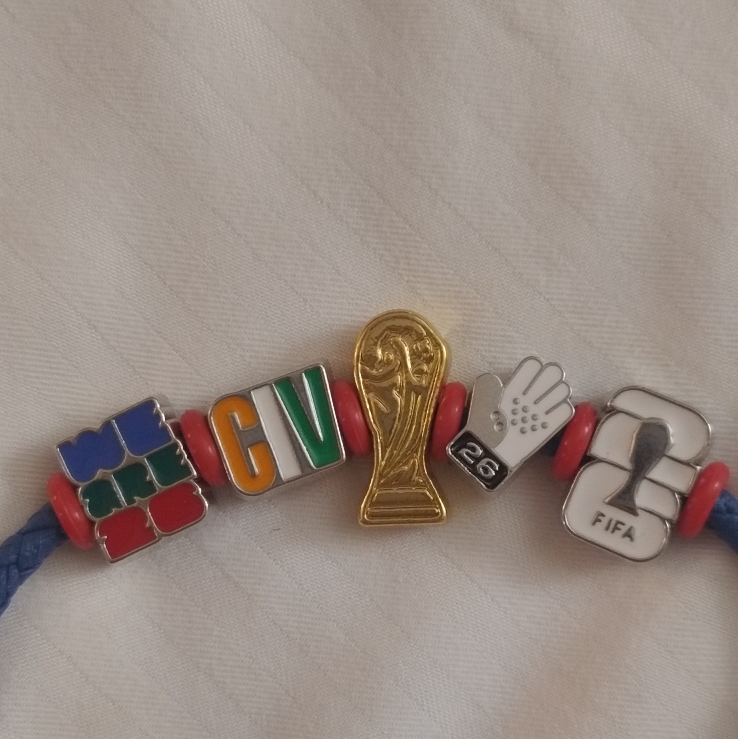 FIFA World Cup Bank of America BOFA Blue Braided Ivory Coast Charm Bracelet