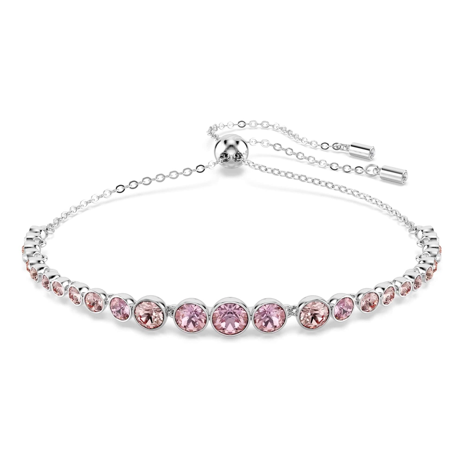 Swarovski Tennis Bracelet, Adjustable with Pink and Blue Tone Emily Collection