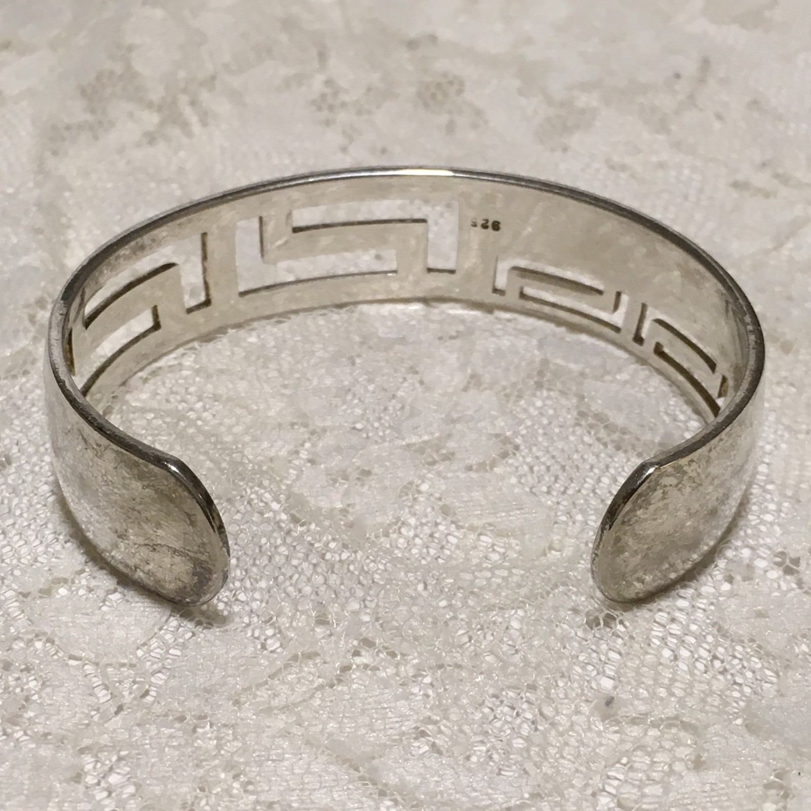 Silver Tone Cuff Bracelet Geometric southwestern style