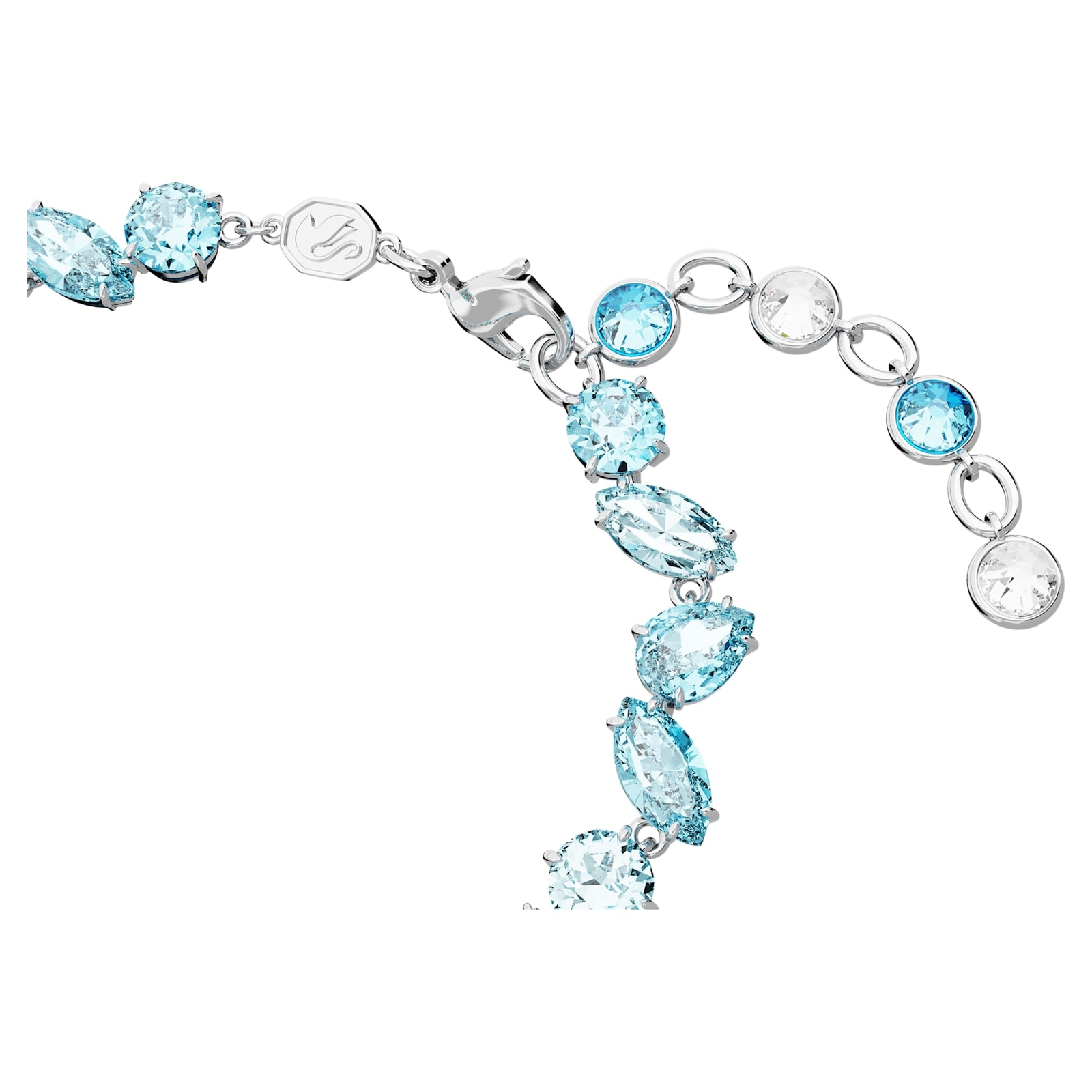 Swarovski Gema Bracelet Mixed Cuts, Blue, Rhodium Plated Model 5666018