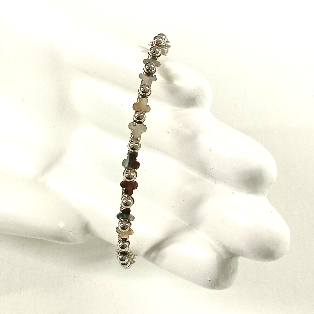 Women’s Bangle Bracelet One Size Brass Plated Silver Fashion Jewelry
