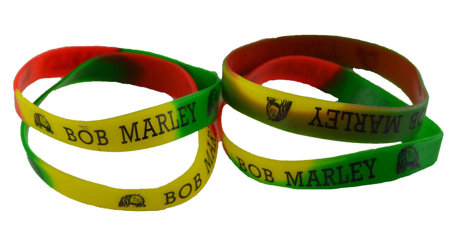 MM Silicone Rubber Bracelet Set of 4 pcs-Bob Marley