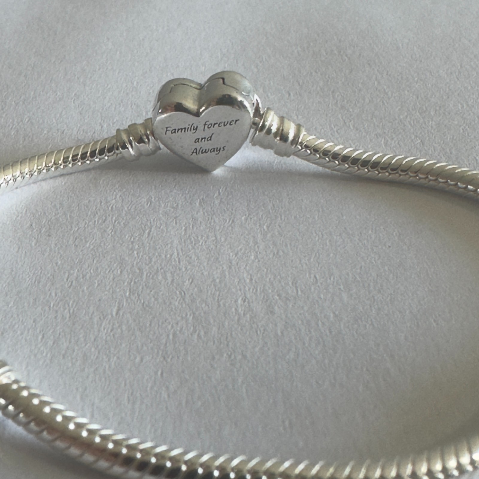 NEW Pandora Moments Silver Snake Chain Bracelet Infinity Heart Clasp