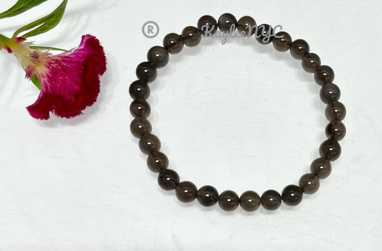 Wholesale Lot 6 Pcs Ice Obsidian 6mm 7.5” Crystal Healing Stretch Bracelet