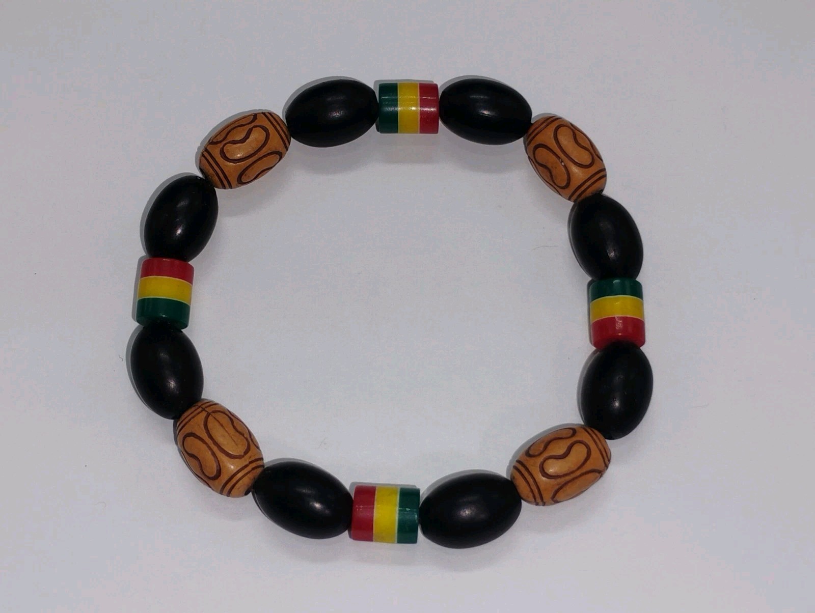 BRAND NEW Reggae Rasta Jamaican African Elastic Bead Bracelet Approx 8″