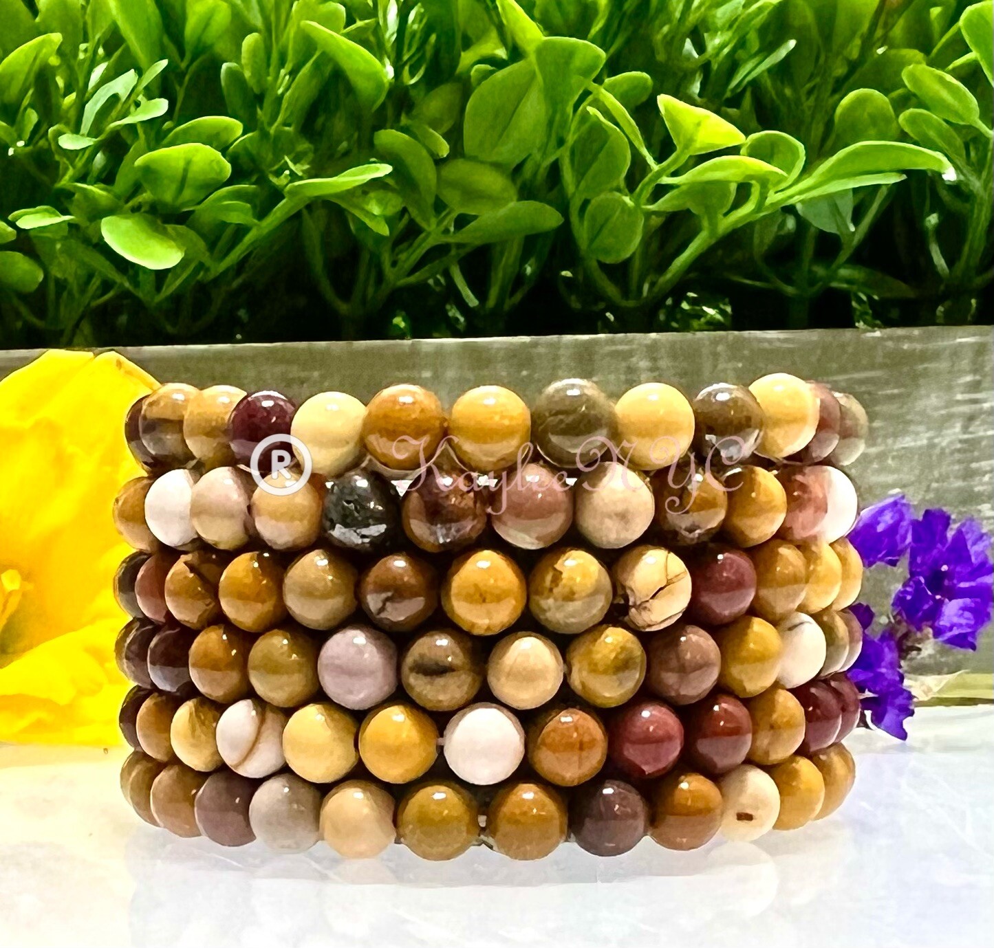 Wholesale Lot 6 Pcs Natural Mookaite 6mm 7.5” Crystal Healing Stretch Bracelet