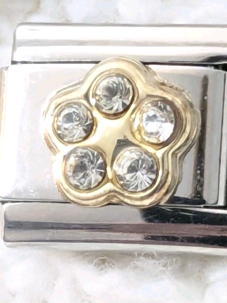 Authentic Morellato April Birthstone Clear Stones Italian Charm 9mm Classic R203